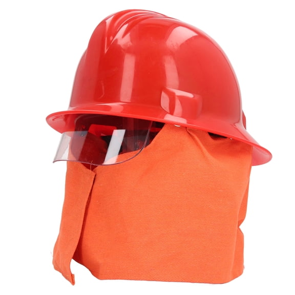 Xirurus Firefighter Helmet Shock Resistance Emergency Rescue Safety Hardhat with Fire Resistant Thermal Insulation Layer, Red, 1 Count