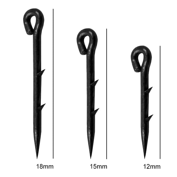 Xirurus Fishing Bait Spike Carp Fishing Hook Sting Terminal Tackle Accessory, Stainless Steel Barbed Hair Rigs Pin for Boilies Maggot Corn, Silver, 12mm / 0.47 inches, 50 Pieces