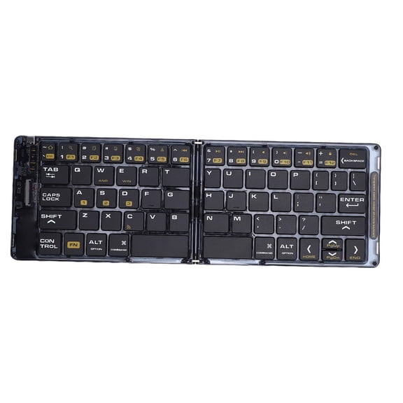 Xirurus Foldable Bluetooth Keyboard with Touchpad, 65 Full Size Keys Travel Wireless Standard Keyboard, Black