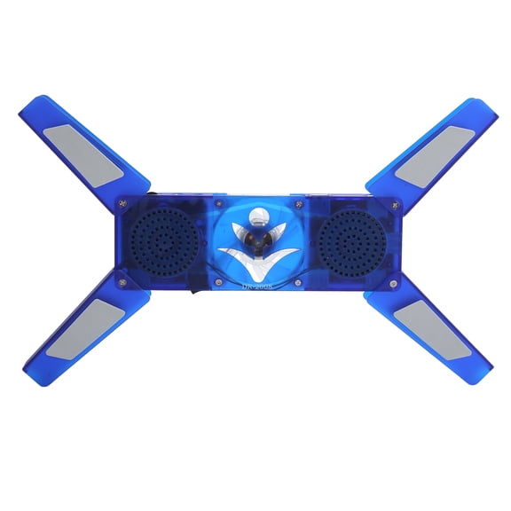 Xirurus Foldable Laptop Cooling Pad with Built-in Audio Speakers, Low Noise Heat Dissipation Fan, Dual LED Lights & USB Hub, Supports up to 17 inches / 43.18 cm Screens, Blue