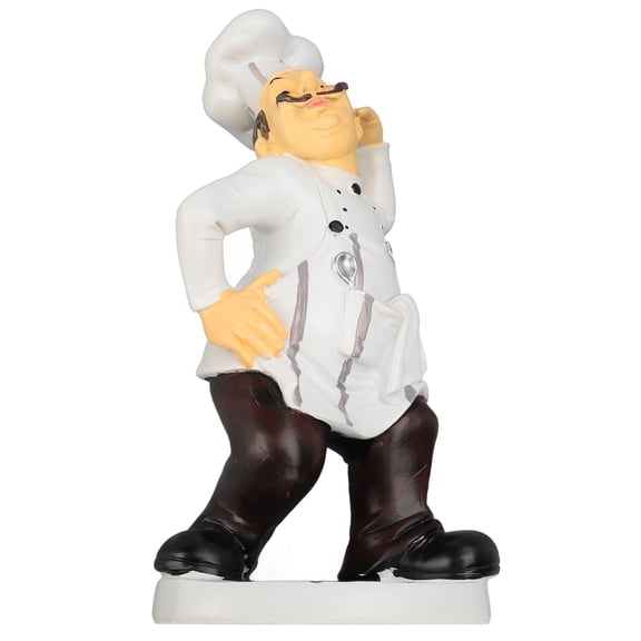 Xirurus French Chef Figurine 11.8 inches / 30 cm Resin Funny Chef Sculpture Kitchen Restaurant Table Decor 3D Character Knick-Knack Cute Cooking Baking Art Ornament For Home Cafe Bakery Countertop