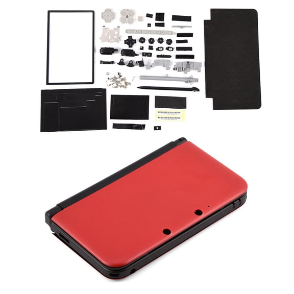 Xirurus Full Housing Case Cover Shell Repair Parts Complete Replacement Kit for 3DS XL Red (6.3 inches / 16 cm)