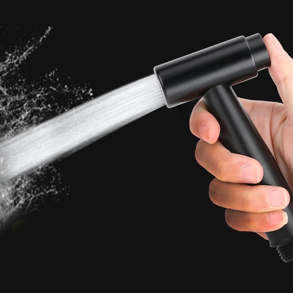 Xirurus G1/2 Inch Thread Aluminum Handheld Toilet Bidet Sprayer Shower Head in Black, Multi-Purpose Bathroom Accessory for Vaginal and Private Part Cleaning, Easy Installation