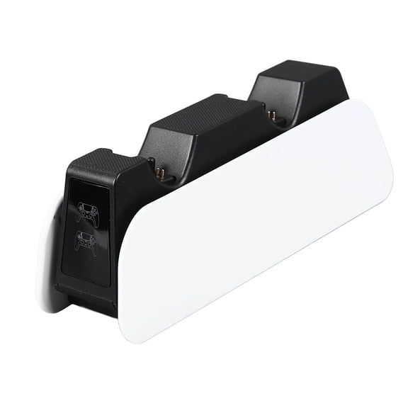 Xirurus Gamepad Charging Station Dual Controller Charging Stand with LED Indicators Wireless Bluetooth Game Machine Charging Base for PS5, Black and White Edition