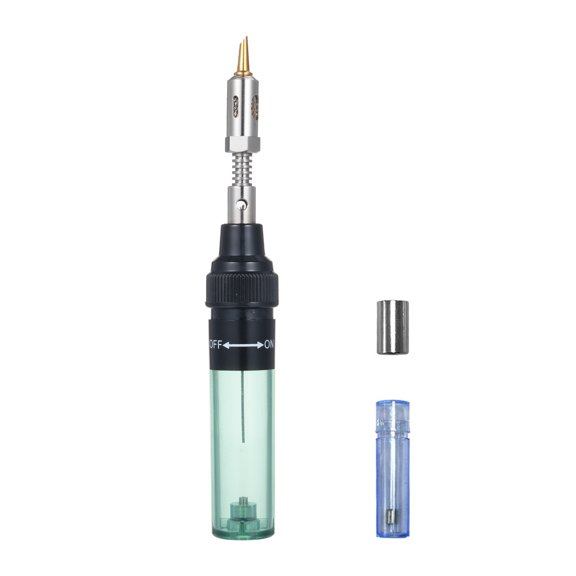 Xirurus Gas Soldering Iron Cordless Butane Welding Pen Tool Multipurpose Solder Station Blow Torch Adjustable Temperature 1300 C 2372 F Semi-Transparent Green