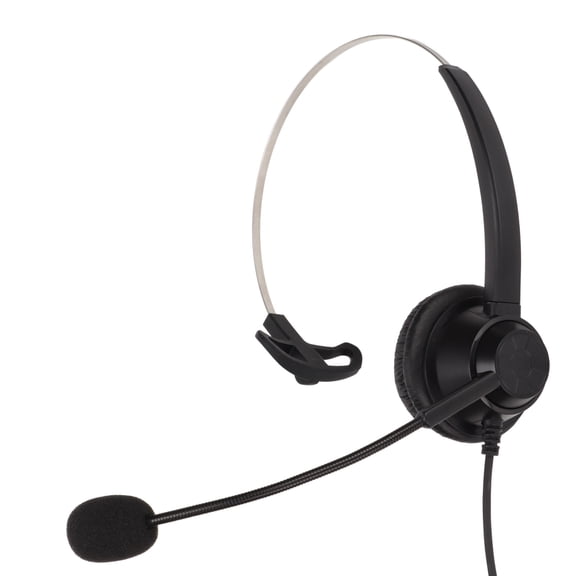 Xirurus H360-3.5MV Office Headset Monaural Call Center Telephone Headset with 3.5mm Jack Plug, Supports Speaker Volume Control and Microphone Mute for PC, Cell Phone, Black (7.48 inches / 19 cm)