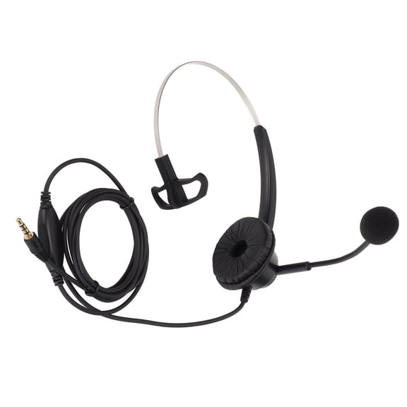 Xirurus H360-3.5VA Call Center Headset with Noise Cancelling Microphone, Single Ear Business Telephone Headphone with Volume Control for Office VOIP Phones, 3.5mm Straight Jack, Jet Black