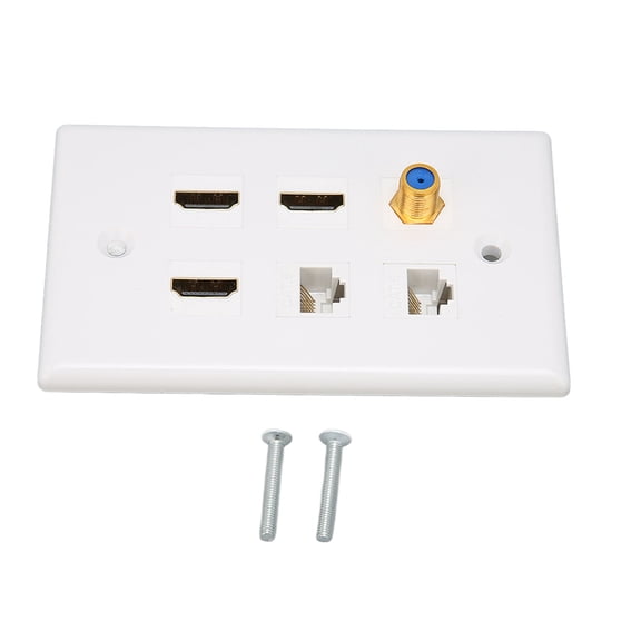 Xirurus HD Multimedia Interface Wall Plate 6 Ports TV F Head CAT6 Network AV Wall Plate for Home, 4.72 inches / 12 cm[cite: 1]
