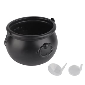 Xirurus Halloween Cauldron Mist Maker with 12 LEDs, Silver Witch Cauldron Fog Machine for Party Decorations, US Plug (9.06 inches / 23 cm)