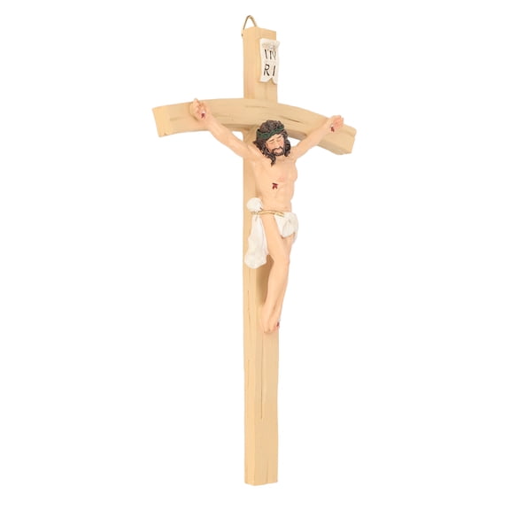Xirurus Handcrafted Jesus Christ Crucifix Resin Wall Cross Exquisite Details for Home Decoration Religious Decor Spiritual Gift Collection 8.6 Inches / 21.8 cm