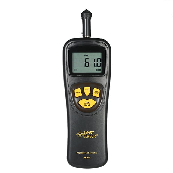 Xirurus Handheld Digital Contact Tachometer 0.5 to 19999 RPM Motor Speed Meter Tester with LCD Backlight Display for HVAC Automotive Fan Washer (17 cm / 6.7 in, 125g / 4.4 oz)