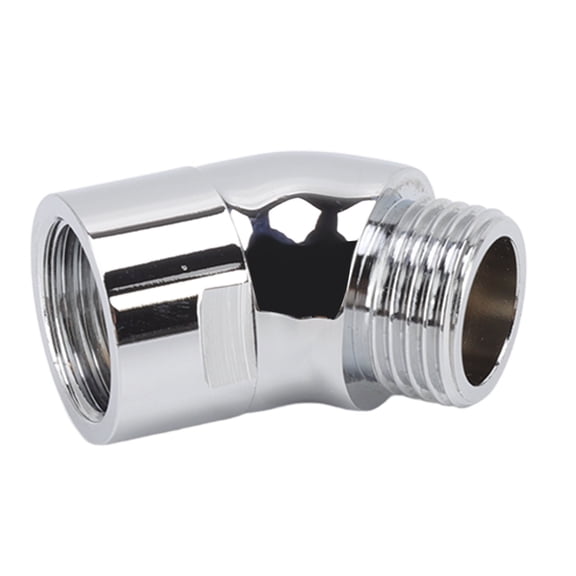 Xirurus Handheld Shower Elbow Adapter 135 Degree Angle Brass Showerhead Connector Wall Mount Fitting G1/2 Inch Thread Universal Shower Accessories For Bathroom Silver