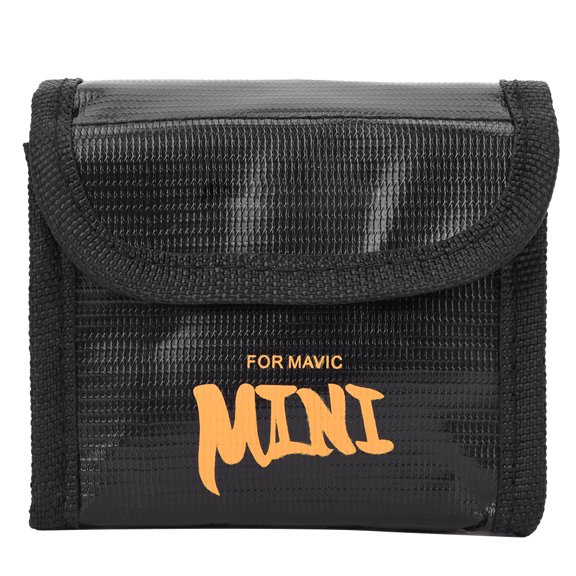 Xirurus High Temperature Resistance Explosion Proof Lithium Battery Case Safety Bag for Mavic Mini Drone, Black Accessory, Holds 3 Batteries, Approx 4.5x1.9x3.2 inches / 115x47x81 mm