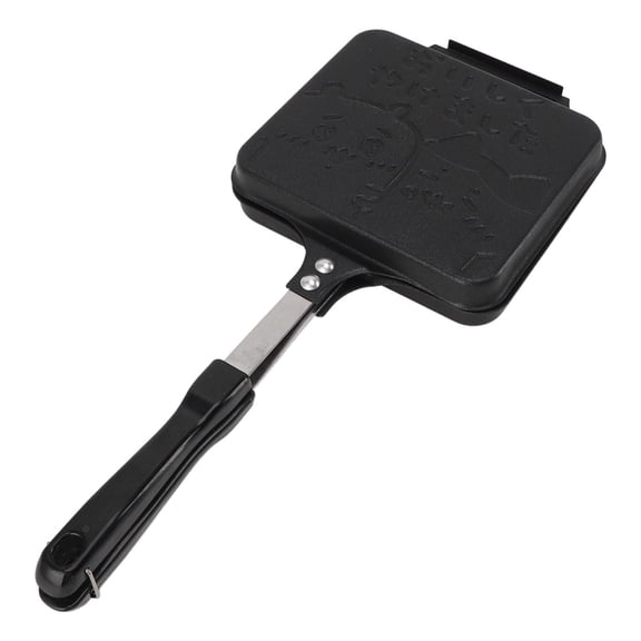 Xirurus Hot Sandwich Maker Flip Grill Pan Double Sided Anti Stick Aluminium Alloy Panini Maker Pan for Gas Induction Stove Breakfast Cartoon Pattern 14.5 inches / 37 cm