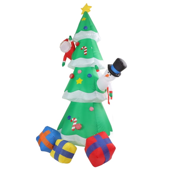 Xirurus Inflatable Christmas Tree 94.5 inches / 240 cm Blow Up Yard Decor with 15 LED Lights, Holiday Party Decoration, Indoor Outdoor US Plug Edition
