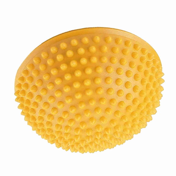 Xirurus Inflatable PVC Half Yoga Ball Balance Trainer, Foot Massage Point Fitball for Core Strength, Stability and Fitness Exercises, 6.3 inches / 16.0 cm, Yellow
