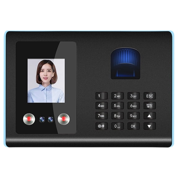 Xirurus Intelligent Attendance Machine Face Fingerprint Password Recognition Biometric Time Clock for Employees with Voice Broadcast, UK Plug (7.24 inches / 18.4 cm)