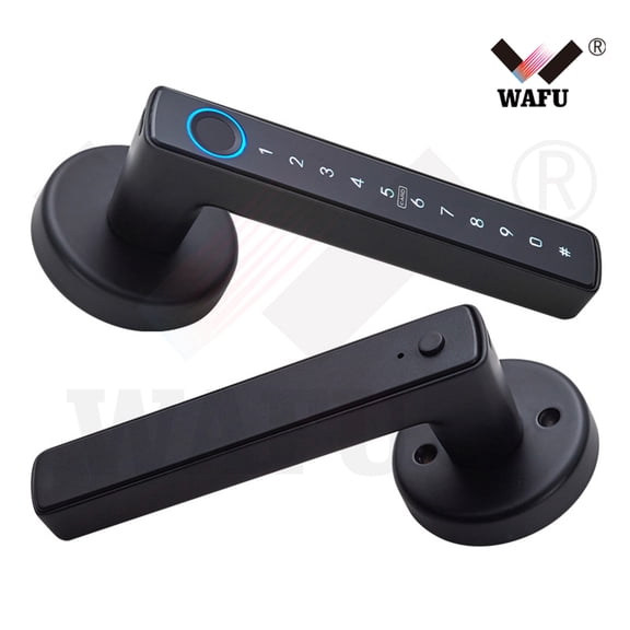Xirurus Keyless Entry Smart Door Lock, 5-in-1 Fingerprint Electronic Deadbolt with Bluetooth App Control, Password, IC Card, and Mechanical Keys for Home Office Bedroom, 6.5 in / 16.5 cm, Black
