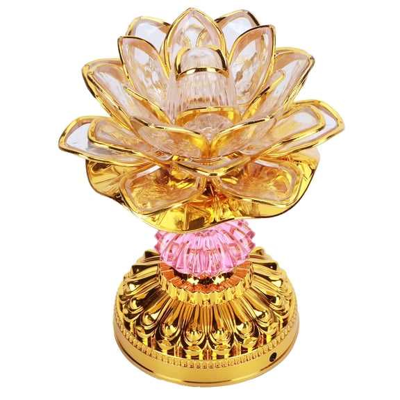 Xirurus LED Buddhist Lotus Flower Lamp, 7 Color Changing Temple Light for Meditation and Yoga, Decorative Lotus Lighting for Home Office Teahouse, Corded and Battery Operated, 6.3 inches / 16 cm
