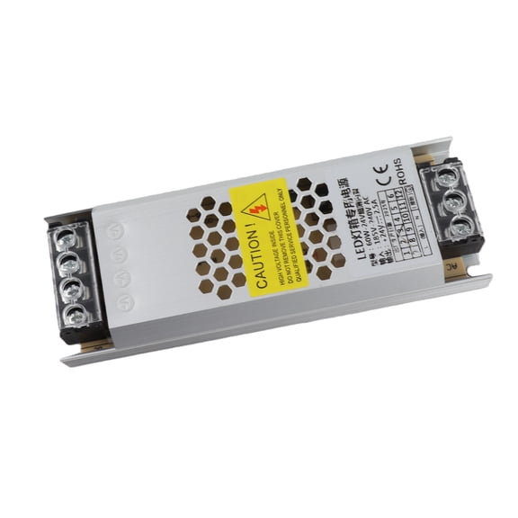 Xirurus LED Power Supply 12V 24V 60W Ultra Thin Long Strip Switching Driver Transformer Adaptor for Fabric Light Box Sign Advertising and Soft Film LED Strip Lights, 5.7 x 2.2 x 0.9 inches
