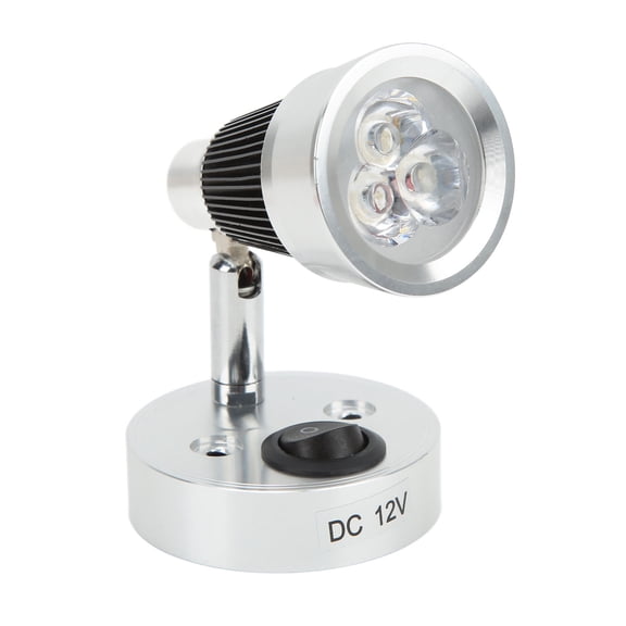Xirurus LED Swivel Reading Light 90 Degree Adjustable RV Spotlight Interior Lighting 12V 3W Neutral Light for Motorhome Camper Boat, Silver (9.0 x 9.0 x 7.0 inches / 22.8 x 22.8 x 17.7 cm)