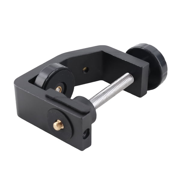 Xirurus Large Aluminium Alloy Black C Clamp Mount Fixed Desktop Bracket for Flashlight Camera Tripod Photography with 1/4 Inch Screw Interface, Max Clamping 2.36 inches / 6 cm[cite: 1]