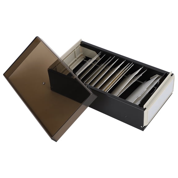 Xirurus Large Capacity Business Card Holder Name Card Storage Box Organizer Case for Office, Black, Holds 600 Cards