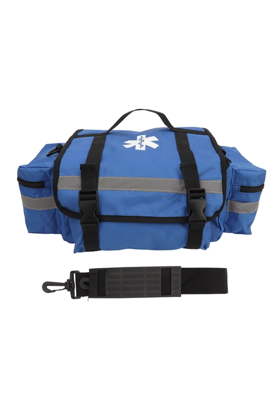 Large Capacity First Responder Backpack Durable 600D Oxford, Waterproof, Reflective Strips, MultiCompartment, Shoulder Strap, Ideal for Camping, Hiking & Vehicle Emergencies