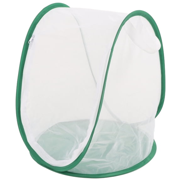 Xirurus Large Green Insect Mesh Cage Butterfly Habitat Foldable with Handle for STEM Learning Observation and Feeding (13 x 13.2 x 14.4 inches / 33 x 33.5 x 36.5 cm)