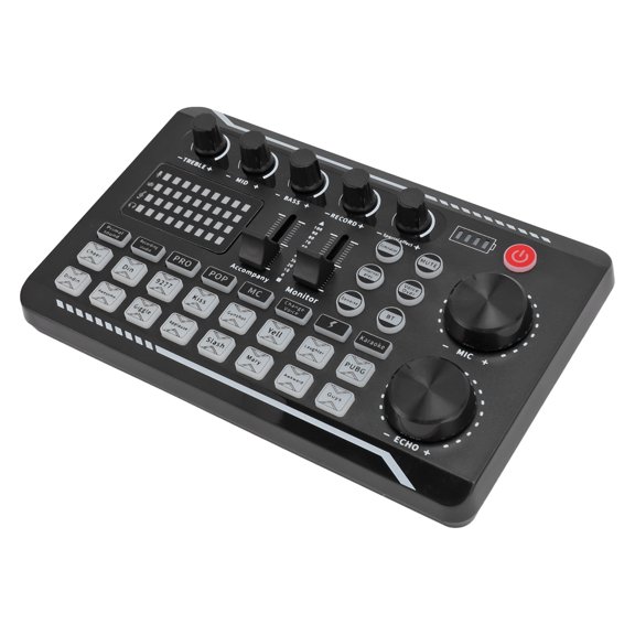 Xirurus Live Sound Card Professional Intelligent Noise Reduction Audio Mixer Multiple Sound Effects Voice Changer Sound Card for Mobile Phone PC Streaming Podcasting Gaming
