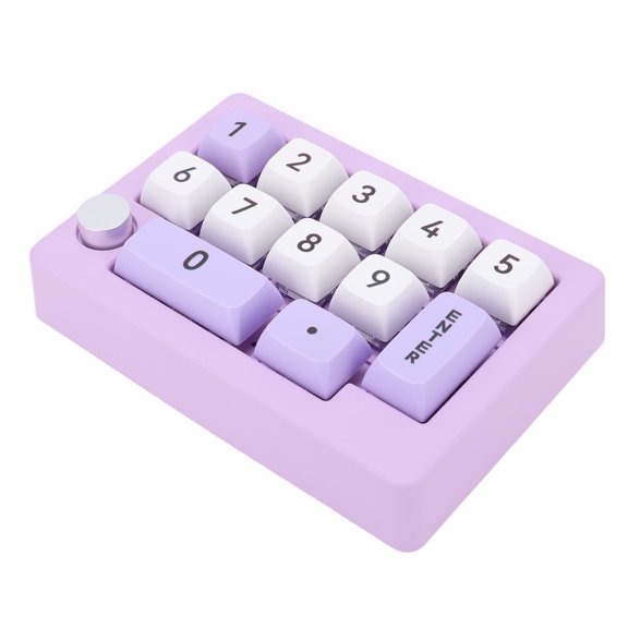 Xirurus Mechanical Numpad RGB Backlit USB Wired Knob Control 12 Key Programmable Macro Keypad Numeric Keyboard for Work Gaming Office Desktop Laptop Purple