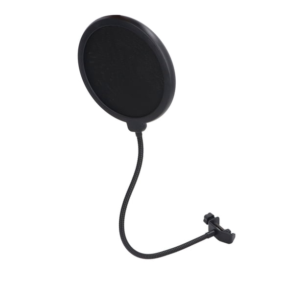 Xirurus Microphone Pop Filter Dual Layer Anti Spray Mesh Flexible Gooseneck 360 Degree Rotatable Mic Pop Wind Screen for Studio Recording and Broadcasting, Black (5.12 inches / 13 cm)