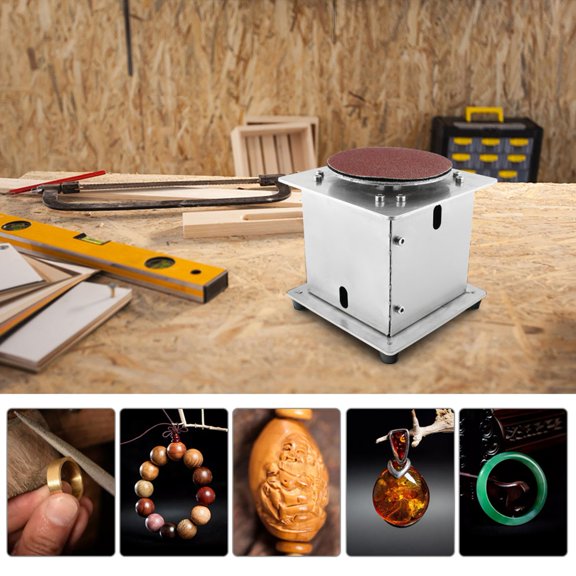 Xirurus Mini Bench Disc Sander Electric Edge Sharpener 7 Variable Speed 20 Sanding Discs 4 inches / 100 mm DIY Benchtop Polishing Grinding Machine for Wood Plastic Metal EU Plug Edition