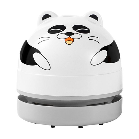Xirurus Mini Desktop Vacuum Cleaner Cute Cordless Table Dust Sweeper USB Rechargeable Battery Operated 1200mAh For Keyboard Office Car Panda Edition (3.46in/8.8cm)