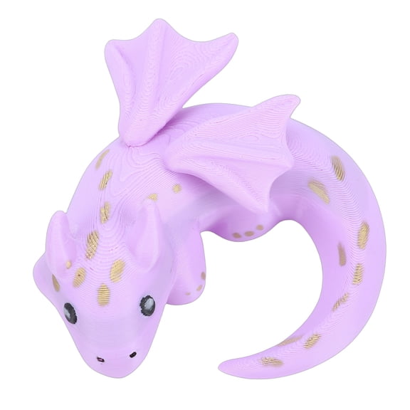 Xirurus Mini Dragon Figurine Collectible 3D Printed Small Dragon Sculpture for Workers Students Stress Relief (Purple) 6.3 inches / 16 cm