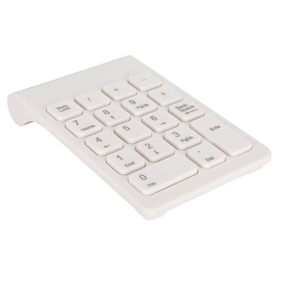 Xirurus Mini Wireless Numeric Keypad 2.4G USB Ergonomic Lightweight PC Computer Accessory White 18 Keys for Laptop Desktop Office Work Study Compatible with Windows Mac Portable External Numpad