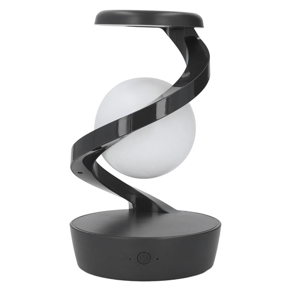 Xirurus Modern Spiral Bedside Lamp Innovative 3D Visual Levitation Ball LED Table Lamp for Bedroom Living Room Office Desktop Decor Grey Standard Size