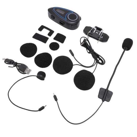 Xirurus Motorcycle Bluetooth Headset 5.4 Helmet Intercom Communication System LCD Screen FM Radio EQ Sound Setting Battery Display 10m Range (5.12 inches / 13.00 cm)