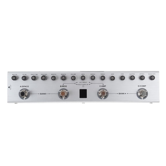 Xirurus Multi Effects Bass Guitar Pedal Digital Rechargeable Electric Guitar Effector 36 Tones 9 AMP