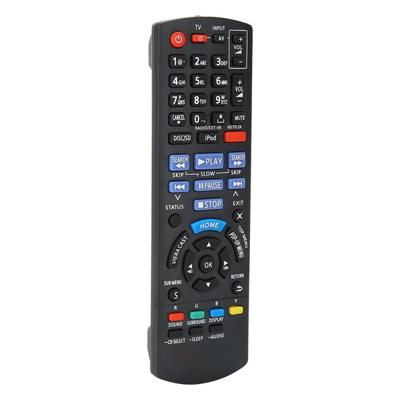 Xirurus N2QAYB000629 Black Television Remote Control Replacement for LCD TV, VCR and DVD Players, Durable ABS Controller Cover, Long Distance 33ft / 10m Transmission Range