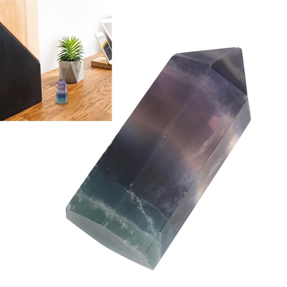 Xirurus Natural Fluorite Quartz Crystal Hexagonal Wand Healing Stone Ornament for Home Decoration, Spiritual Growth and Negative Energy Clearing (1.38-1.57 inches / 35-40mm)
