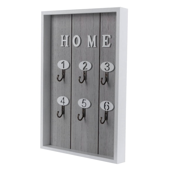 Xirurus Nordic Wooden Wall Mounted Key Holder Rack Wrought Iron Organizer Shelf Entryway Decor for Home Living Room Bedroom Hallway Hanging Hanger Hook C (11.8 inches / 30 cm)