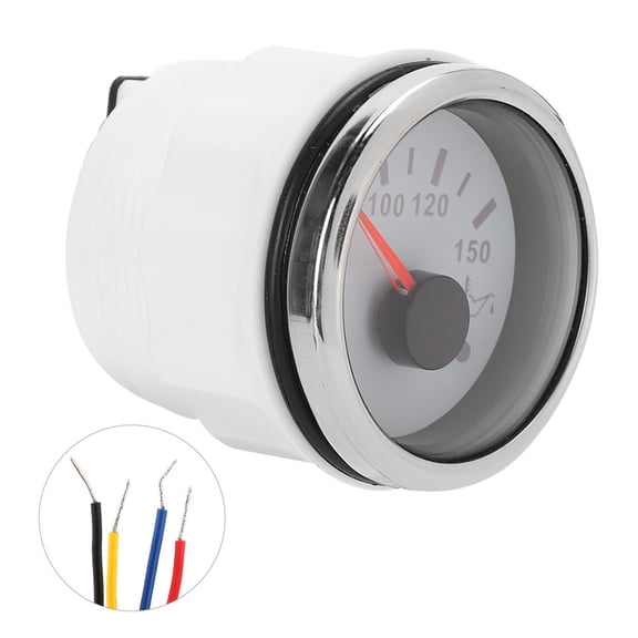 Xirurus Oil Temperature Gauge 52mm / 2in Waterproof IP67 Intelligent Alarm 316 Stainless Steel Working Voltage 9V-32V Replacement Instrument Meter for Universal Automotive Car Boat White