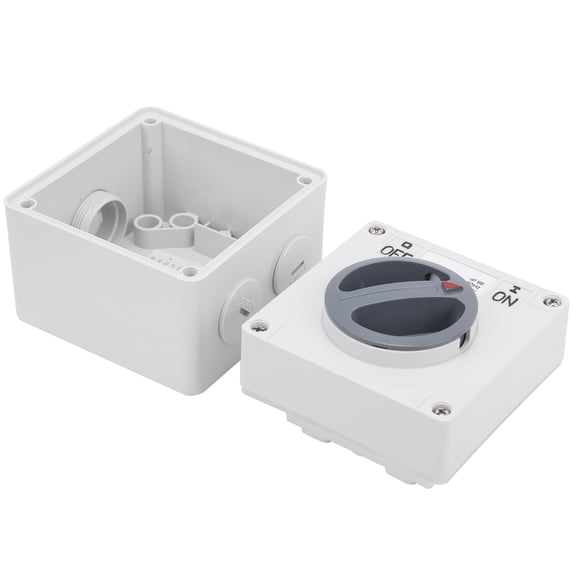 Xirurus Outdoor Waterproof Switch Socket Rotary OnOff Dustproof Isolation Buttons Indicators 250V 1P 32A Industrial Control Components 4 x 3.8 inches / 10.1 x 9.6 cm