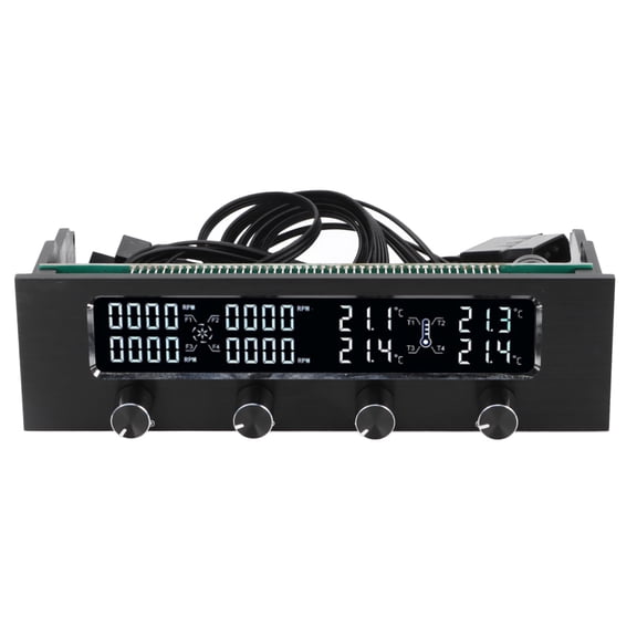 Xirurus PC Fan Controller Adjustable Speed LCD Display Temperature Controller 5.8 inches / 14.7 cm with Screws Stickers for Graphics CPU Cooling Desktop Computer Parts
