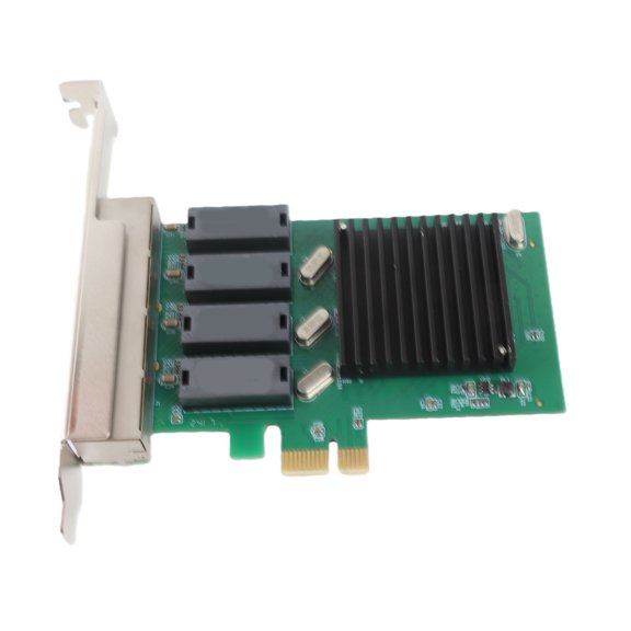 Xirurus PCIE NIC Network Card 4 RJ45 Ports PCI Express Ethernet LAN Adapter for Windows Server Linux VMware (6.3 inches / 16 cm)