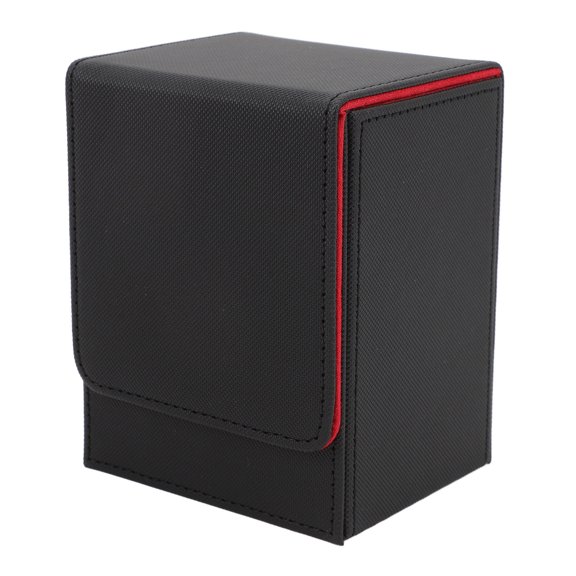 Xirurus PU Leather Magnetic Card Deck Box Multifunctional Storage Case for 100+ Cards Black and Red