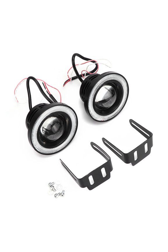 Pair 3.5in (89mm) LED Fog Lights Angel Eyes with COB Halo Ring Universal Replacement Assembly for Car SUV Truck, Super Bright White Light 6000K, Durable Waterproof Front Bumper Lamp Upgrade