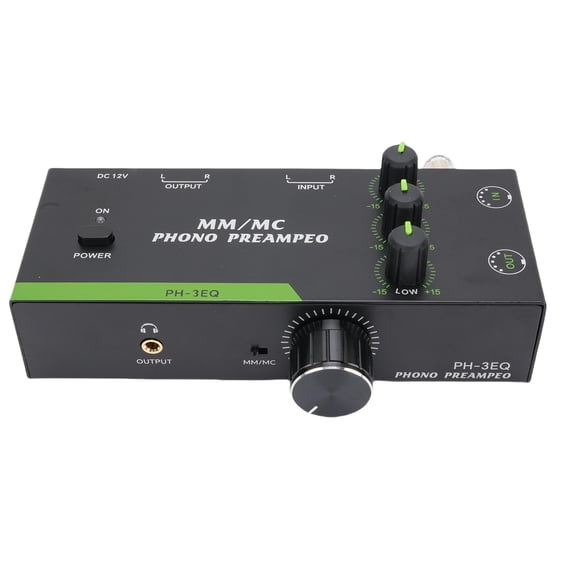 Xirurus Phono Preamp Turntable Amplifier Support MM MC Cartridges with 3-Band EQ Control XLR Input Output Record Player Preamplifier AU Plug 100-240V for Home Theater Systems (9.45 inches / 24 cm)