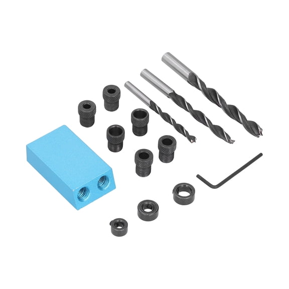 Xirurus Pocket Hole Jig Set Kit Woodworking Oblique Hole Locator 15 Degree Angle Drill Guide Set DIY Carpentry Tools with 14 Pieces Carbon Steel Drill Bits for Wood Joints 17.00 inches / 43.18 cm
